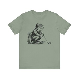 Retro Frosch Shirt Lustiger Frosch Unisex T-Shirt Retro Grafik Frosch Golf Grafik T-Shirt Lustiges Golf Shirt Bild 6