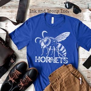 Hornets Shirt Cool Hornet Mascot Tee Unisex Jersey Short Sleeve Tee Retro Style Graphic Back to School Teacher Shirt