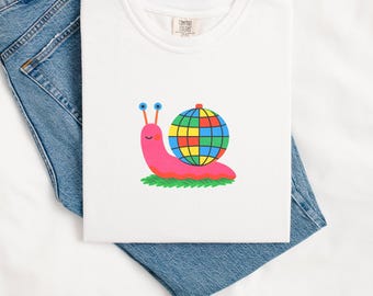 Snail Shirt Comfort Colors Disco Snail Shirt Disco Ball Retro Animal Tee Bug Shirt Insect Tee Cute Snail Tee Shirt Funny Animal Shirt