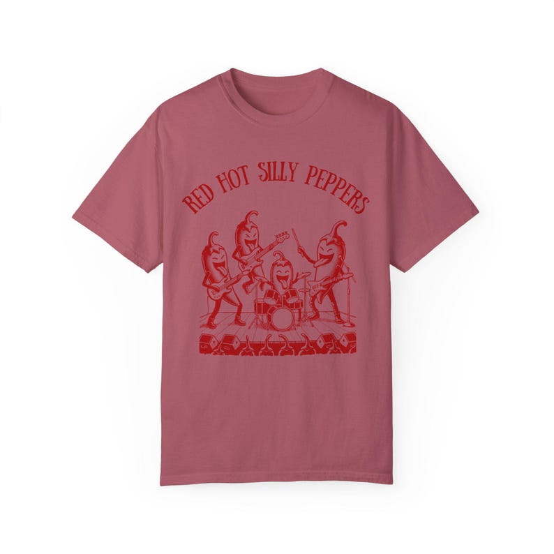 Red Hot Silly Peppers Comfort Colors estilo anos 90 Retro Engraçado Rock Band Camiseta Músico Presente Silly Tee Snarky Tee Tiktok Meme Camiseta Guitarra imagem 9