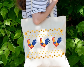 Vintage Rooster Tote Bag Retro Kitchen Rooster Bag Retro Rooster Graphic Trendy Tote Teacher Bag Shopping Tote School Bag Mother's Day Gift