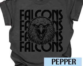 Falcons Shirt Retro Falcons Mascot Comfort Colors Falcons Shirt Retro Style Graphic Back to School Teacher Shirt Falcons Football