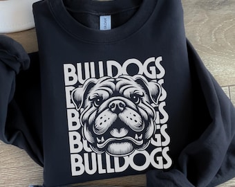 Felpa con mascotte dei Bulldogs Felpa con mascotte dei Bulldogs Ritorno a scuola Bulldogs Football Bulldogs Basket Bulldogs Mamma Bulldogs Papà Bulldogs Cheerleader