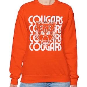 Cougars Mascot Sweatshirt Cougars Sweatshirt Back To School Cougars Football Cougars Basketball Cougars Mom Cougars Dad Gameday Sweatshirt