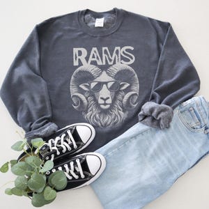 Rams Mascot Crewneck Gameday-sweatshirt Rams Shirt Rams Sweatshirt Ram Mascot Shirt Rams Crewneck College Merch Rams Voetbal Ramskleding