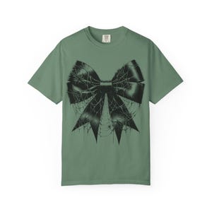 Coquette Halloween Comfort Colors Spider Web Shirt Spooky Season Halloween Shirt Goth Bow Shirt Scary Spider Shirt Fall Shirt Spider Tee image 3