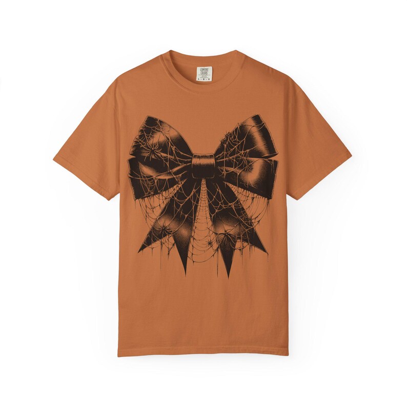 Coquette Halloween Comfort Colors Spider Web Shirt Spooky Season Halloween Shirt Goth Bow Shirt Scary Spider Shirt Fall Shirt Spider Tee image 8