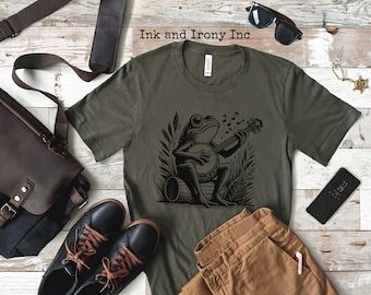 Retro Frog Shirt Funny Frog Unisex Tee Retro Graphic Frog Bluegrass Music Country Music Graphic Tee