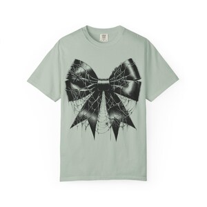 Coquette Halloween Comfort Colors Spider Web Shirt Spooky Season Halloween Shirt Goth Bow Shirt Scary Spider Shirt Fall Shirt Spider Tee image 7