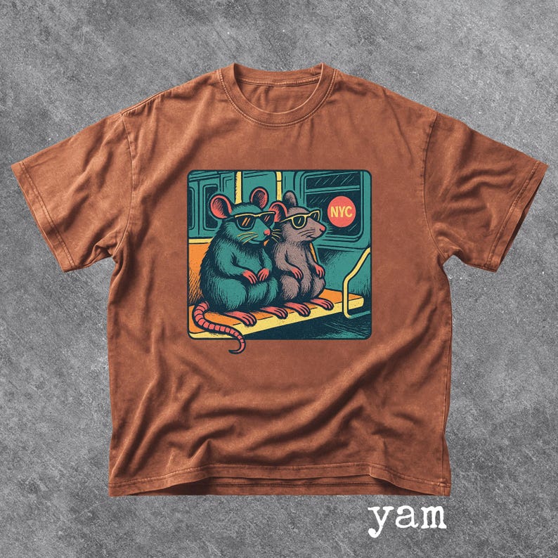 Retro NYC Rat Graphic Tee Comfort Colors New York City Tee Vintage 90s Style NYC Subway Shirt New York Trip Shirt Broadway Fan Shirt image 7