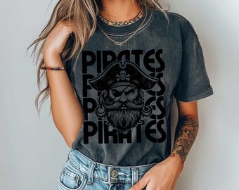Pirates Shirt Retro Pirates Mascot Comfort Colors Pirates Tee Retro Graphic Back to School Teacher Shirt Pirates Football Pirates Merch