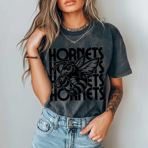 Hornets Shirt Retro Hornets Mascot Comfort Colors Hornet Shirt Retro Style Graphic Back to School Teacher Shirt Hornets Football