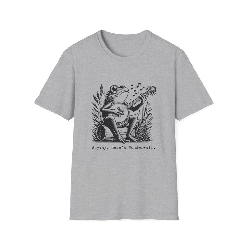 Retro Frog Shirt Vintage Style Banjo Tee Wonderwall Shirt Funny Hipster Tshirt Bluegrass Country Music image 3