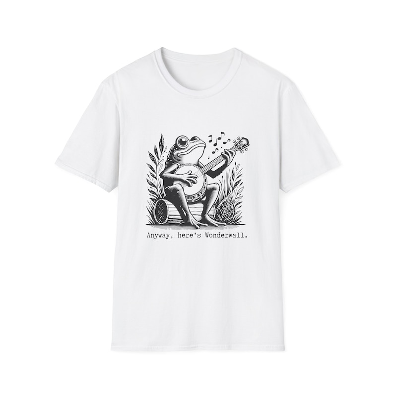 Retro Frog Shirt Vintage Style Banjo Tee Wonderwall Shirt Funny Hipster Tshirt Bluegrass Country Music image 4