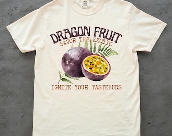 Dragon Fruit Tropical Retro 90s Tee Shirt Comfort Colors Vacation Vives Retro Graphic Tee Dragon Fruit Retro Commercial TShirt Fruity Shirt