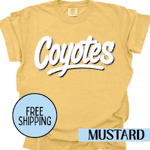 Coyotes Shirt Coyotes Graffiti Comfort Colors Back to School First Day of School Spirit Coyotes Teacher Coyotes Team Tee Retro Graphic