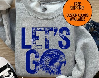 Let's Go Falcon-mascotte met ronde hals Gameday-sweatshirt Falcon-shirt Eagle-sweater Falcon-mascotteshirt Falcon-sweater met ronde hals Retro Falcon-sweater