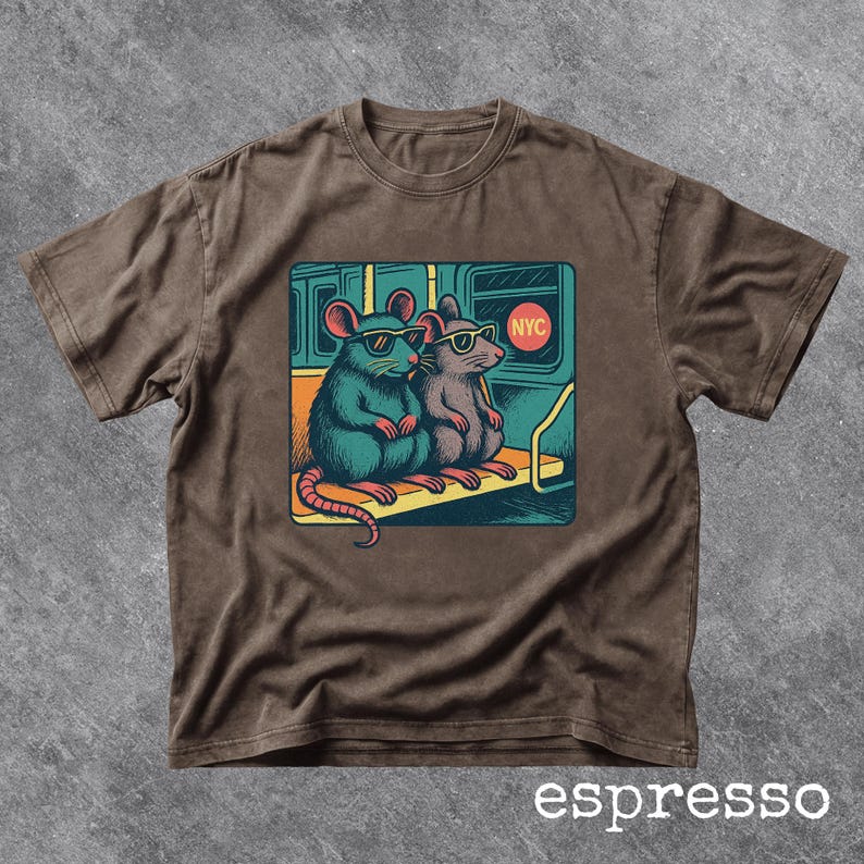 Retro NYC Rat Graphic Tee Comfort Colors New York City Tee Vintage 90s Style NYC Subway Shirt New York Trip Shirt Broadway Fan Shirt image 4