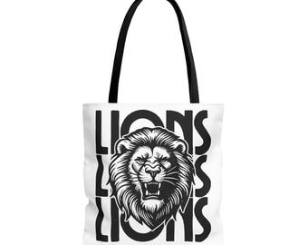Löwen Maskottchen Lehrer Einkaufstasche Löwen Maskottchen Trage Löwe Canvas Tote Lehrer Geschenk Löwe Schulteam Schulanfang Jubeltasche Erster Schultag