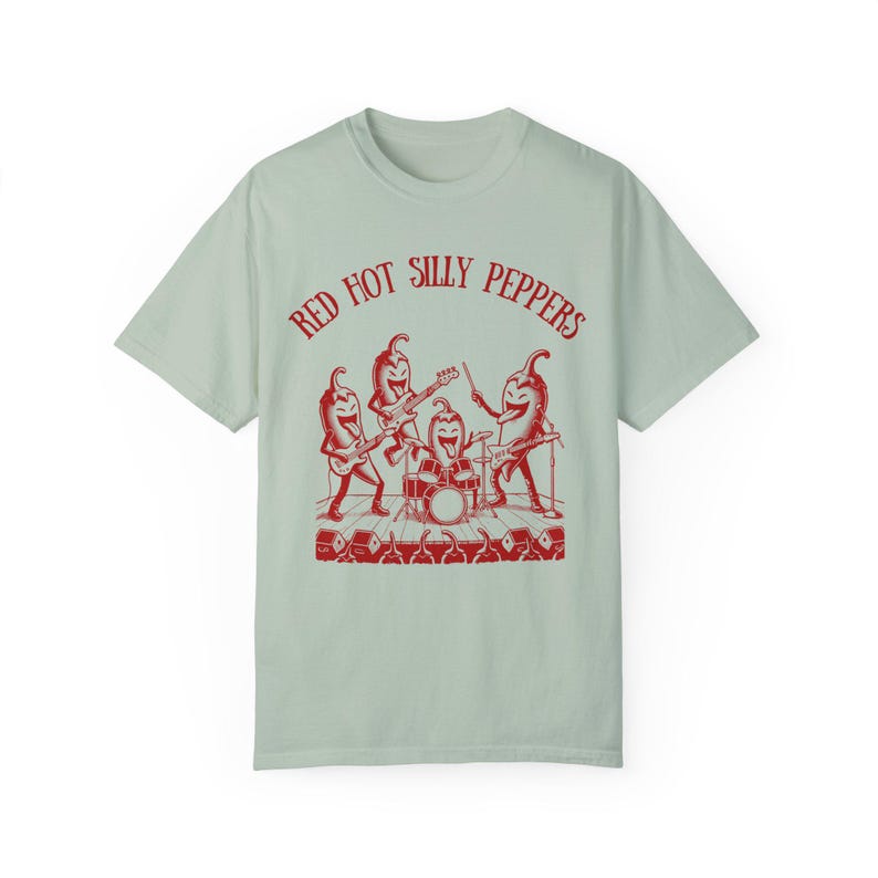 Red Hot Silly Peppers Comfort Colors estilo anos 90 Retro Engraçado Rock Band Camiseta Músico Presente Silly Tee Snarky Tee Tiktok Meme Camiseta Guitarra imagem 4