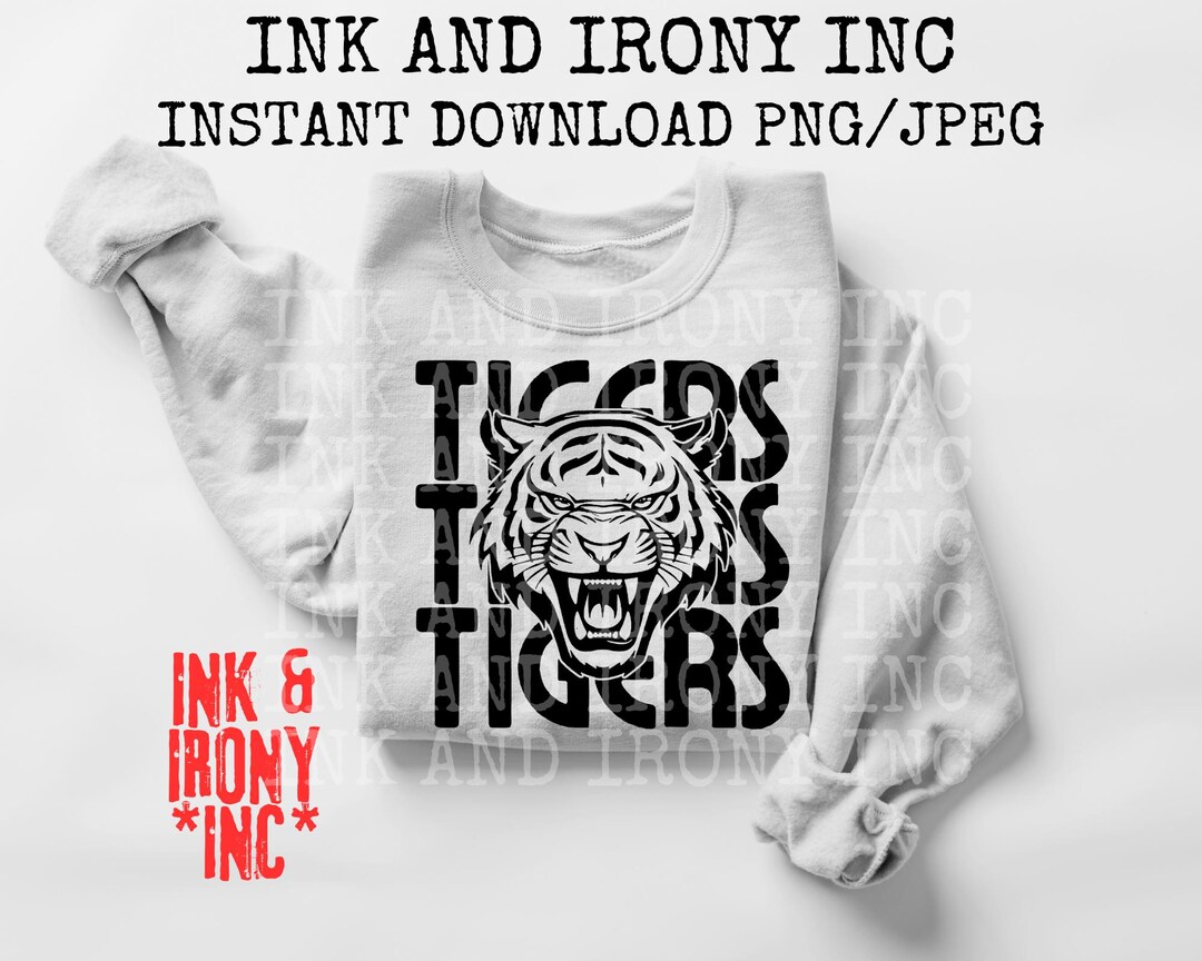 Custom Tiger Location Custom Tigers Mascot PNG JPEG Tigers Sublimation Print Shirt Tiger ...