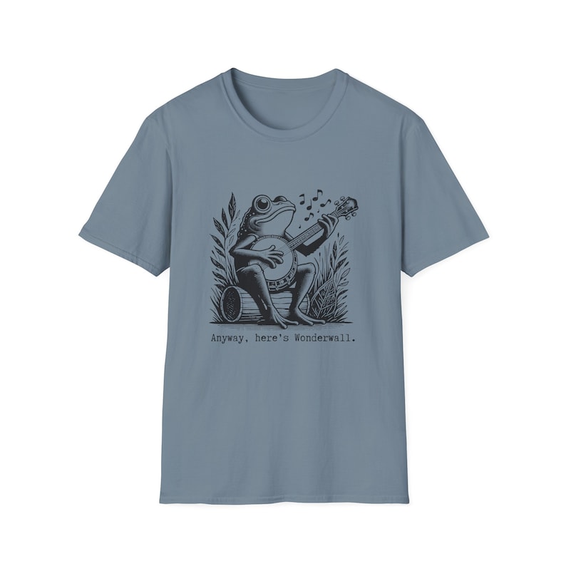 Retro Frog Shirt Vintage Style Banjo Tee Wonderwall Shirt Funny Hipster Tshirt Bluegrass Country Music image 2