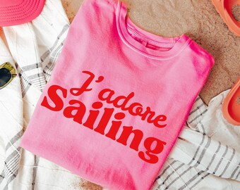 J'adore Sailing Shirt Apres Sail Social Club Comfort Colors Fisherman Aesthetic Sailing Shirt Sailboat Girls Trip Vacation Nautical Shirt
