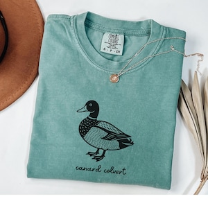 French Mallard Shirt Duck Shirt Comfort Colors Funny Duck Shirt Block Print Duck Tee Retro Duck Shirt Duck Lover Tee Mallard French Shirt