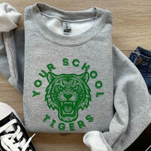 Retro Tigers Mascot Sweatshirt School Colors Tigers Sweatshirt Back To School Tigers Football Tigers Basketball Go Tigers Shirt