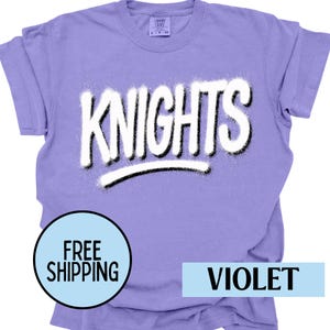 Knights Shirt Knights Graffiti Comfort Colors Back to School First Day of School Spirit Shirt Knight Teacher Tee Knight Team Retro Graphic