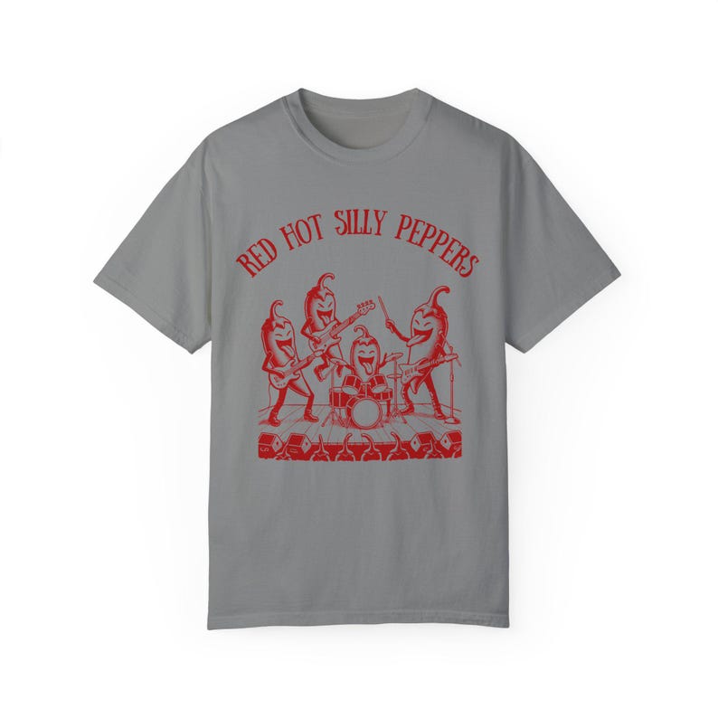 Red Hot Silly Peppers Comfort Colors estilo anos 90 Retro Engraçado Rock Band Camiseta Músico Presente Silly Tee Snarky Tee Tiktok Meme Camiseta Guitarra imagem 6