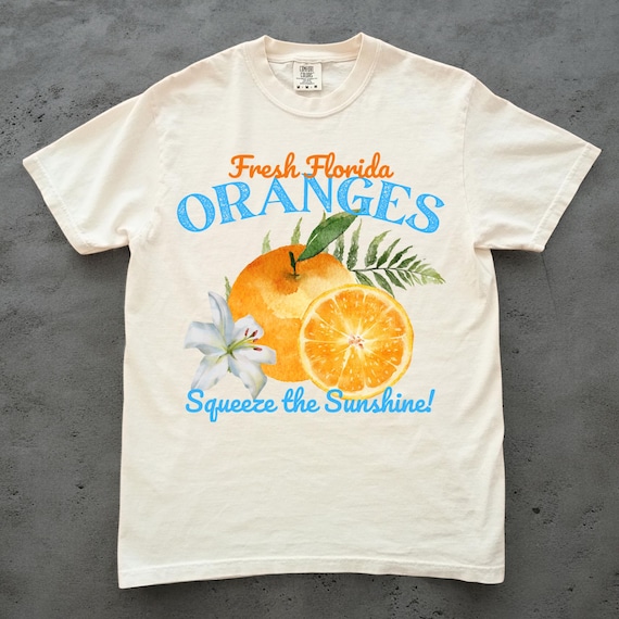 Oranges Tropical Retro 90s Tee Shirt Comfort Colors Vacation Vibes