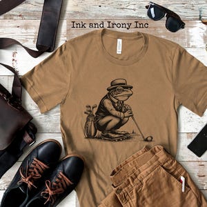 Retro Frog Shirt Funny Frog Unisex Tee Retro Graphic Frog Golf Graphic Tee Funny Golf Shirt