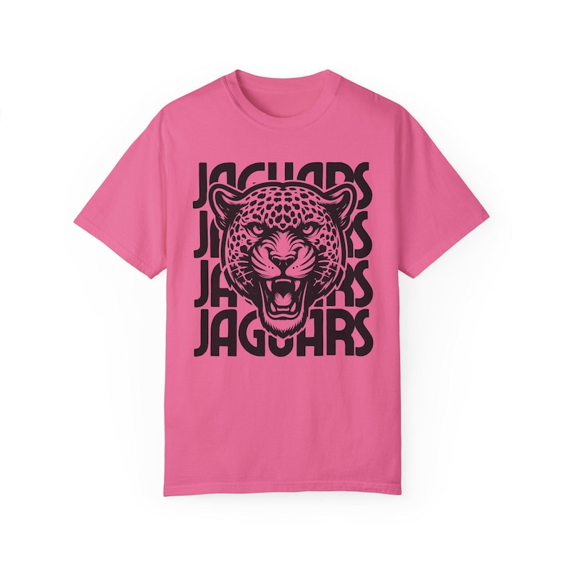 Jaguars Shirt Retro Jaguar Mascot Comfort Colors Jaguar Shirt Retro Style Graphic Back to School Teacher Shirt Jaguars School Spirit Wear image 3