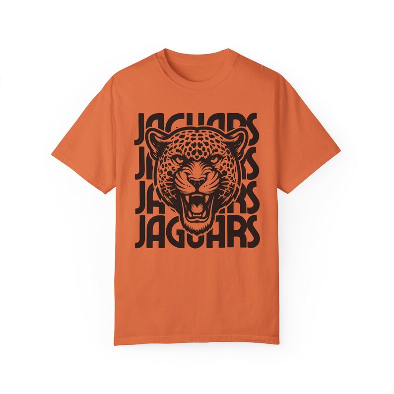 Jaguars Shirt Retro Jaguar Mascot Comfort Colors Jaguar Shirt Retro Style Graphic Back to School Teacher Shirt Jaguars School Spirit Wear image 4