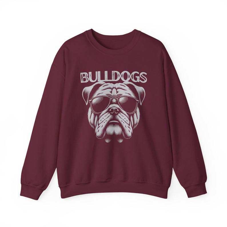 Bulldogs Mascot Crewneck Sweatshirt Bulldog Shirt Bulldog Sweatshirt Bulldog Mascot Back to School Sweater Teacher Shirt First Day of School image 8