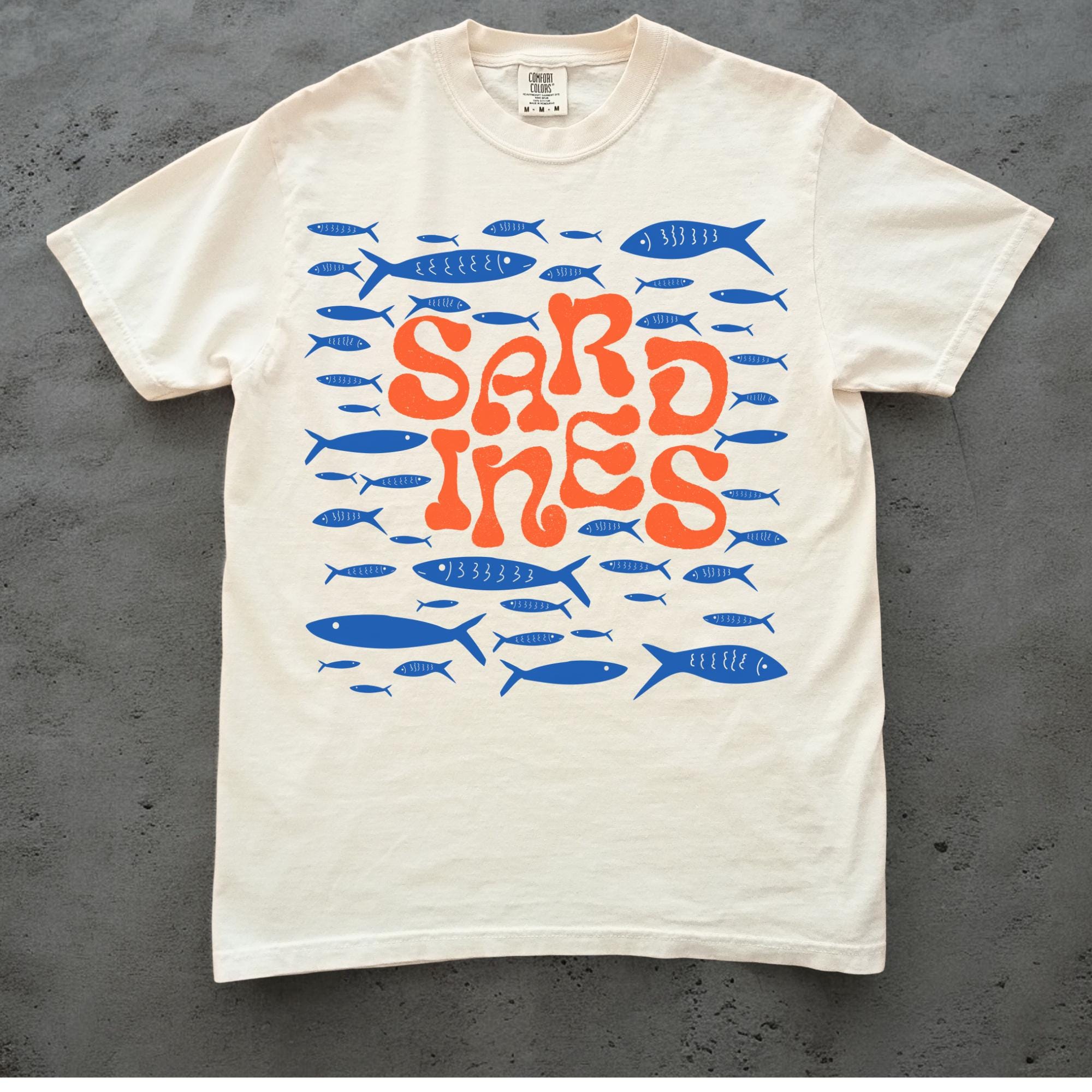Sardine Shirt Nautical Shirt Comfort Colors Fisherman Aesthetic Tee Beachy Shirt Sailing Shirt Vacation Shirt Sailboat Shirt Tinned Fish