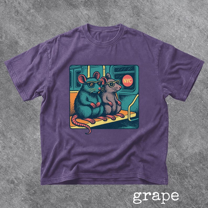 Retro NYC Rat Graphic Tee Comfort Colors New York City Tee Vintage 90s Style NYC Subway Shirt New York Trip Shirt Broadway Fan Shirt image 3