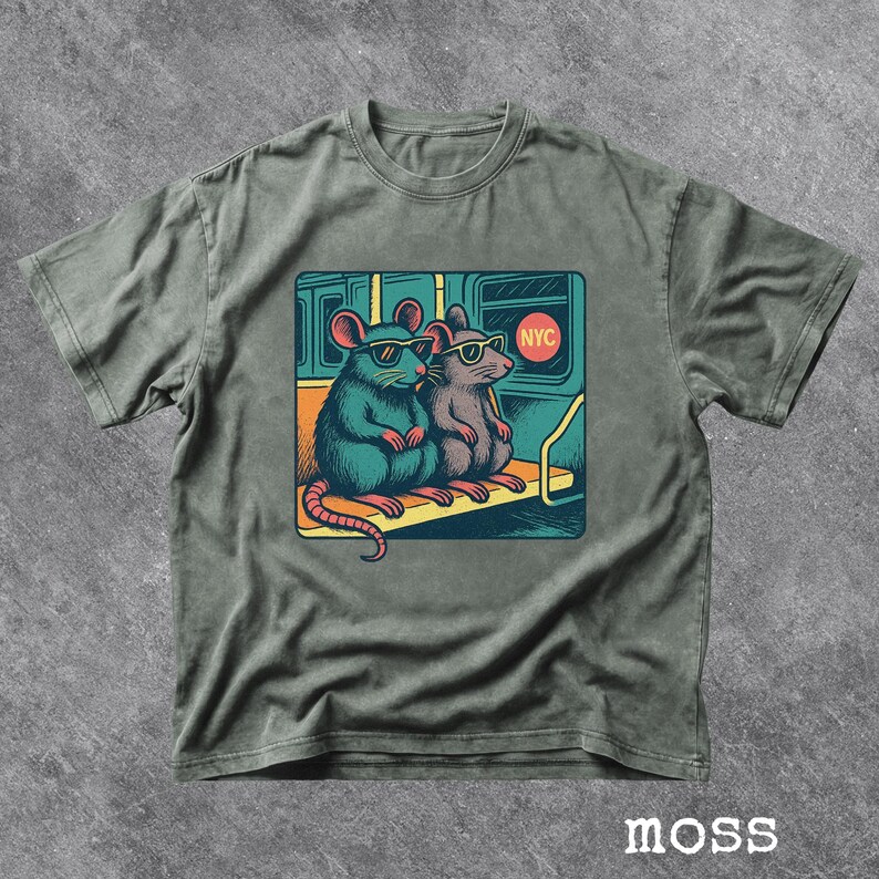 Retro NYC Rat Graphic Tee Comfort Colors New York City Tee Vintage 90s Style NYC Subway Shirt New York Trip Shirt Broadway Fan Shirt image 2