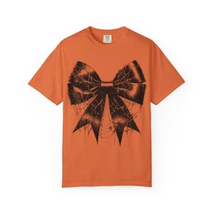 Coquette Halloween Comfort Colors Spider Web Shirt Spooky Season Halloween Shirt Goth Bow Shirt Scary Spider Shirt Fall Shirt Spider Tee image 2