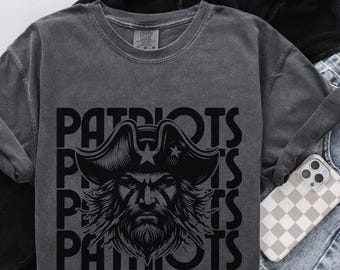 Patriots Shirt Retro Patriot Mascot Comfort Colors Patriot Shirt Retro Style Graphic Back to School Teacher Shirt Patriot School Spirit Wear