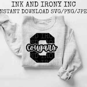 Cougars Mascot SVG PNG JPEG Cougars Cut File Cougars Clipart Cougars Mascot Shirt Cougars Football Cougars Basketball Back to School Spirit
