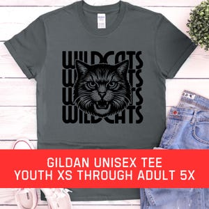 Camiseta retro de los Wildcats de los años 90 con mascota de los Wildcats Camiseta retro con gráfico de los Wildcats Camiseta de regreso a clases Fútbol de los Wildcats Baloncesto de los Wildcats Tallas grandes para jóvenes