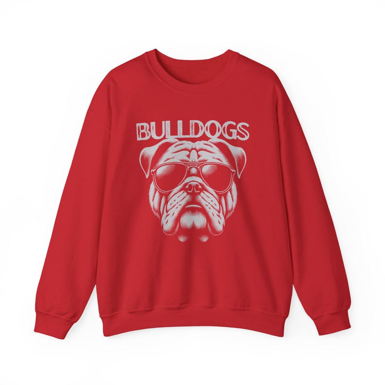 Bulldogs Mascot Crewneck Sweatshirt Bulldog Shirt Bulldog Sweatshirt Bulldog Mascot Back to School Sweater Teacher Shirt First Day of School image 2