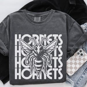 Hornets Mascot Shirt Hornets Shirt Comfort Colors Back To School Hornets Football Hornets Basketball Hornets Mom Hornets Dad Hornets Gameday