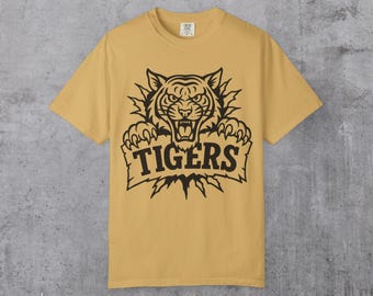 Chemise mascotte tigres Chemise tigres Couleurs confort Rentrée des classes Tigers Football Tigers Basketball Tigers Maman Tigers Papa Tigers Cheer Gameday