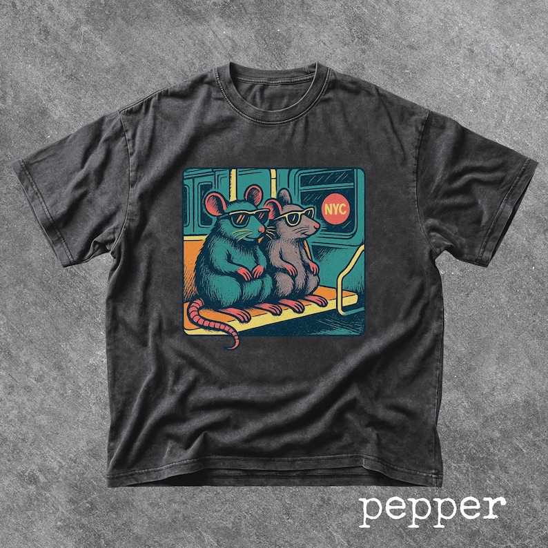 Retro NYC Rat Graphic Tee Comfort Colors New York City Tee Vintage 90s Style NYC Subway Shirt New York Trip Shirt Broadway Fan Shirt image 1
