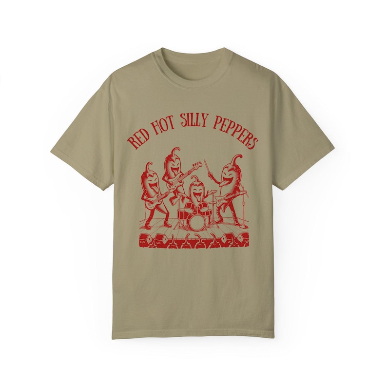 Red Hot Silly Peppers Comfort Colors estilo anos 90 Retro Engraçado Rock Band Camiseta Músico Presente Silly Tee Snarky Tee Tiktok Meme Camiseta Guitarra imagem 3