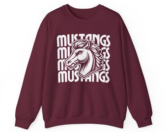 Mustangs Mascot Sweatshirt Mustangs Sweatshirt Back To School Mustangs Football Mustangs Basketball Mustangs Mom Mustangs Dad Gameday Shirt