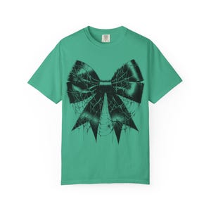 Coquette Halloween Comfort Colors Spider Web Shirt Spooky Season Halloween Shirt Goth Bow Shirt Scary Spider Shirt Fall Shirt Spider Tee image 6